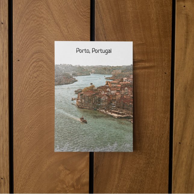 Stunning Porto Portugal City View Postcard (porto portugal city view vintage postcard)