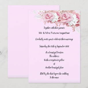 Stunning Pretty Pink floral Pink Bouquet Wedding Invitation