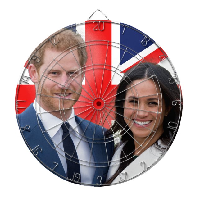 Stunning! Prince Harry and Meghan Markle Dartboard (Front)