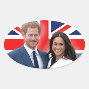 Stunning! Prince Harry and Meghan Markle Oval Sticker