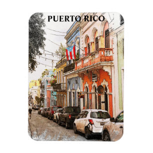 Stunning Puerto Rico Vintage Travel Magnet