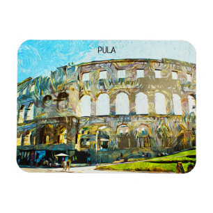 Stunning Pula Croatia City Oil Painting Magnet