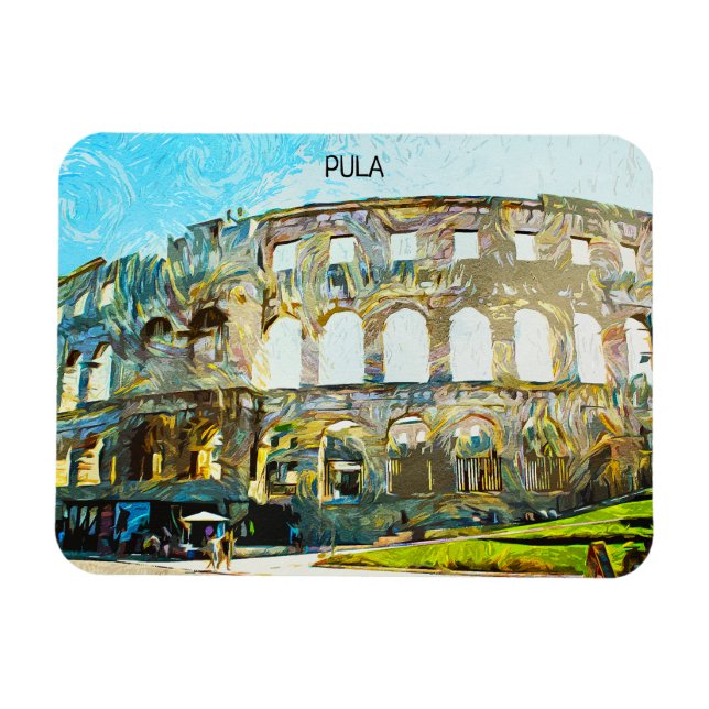 Stunning Pula Croatia City Oil Painting Magnet (Horizontal)