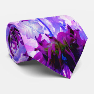 Stunning Purple and Black Cactus Dahlia Tie