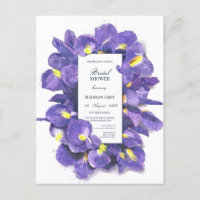 Stunning Purple Irises Watercolor Bridal Shower