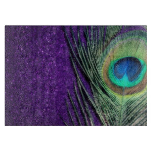 Stunning Purple Peacock Cutting Board