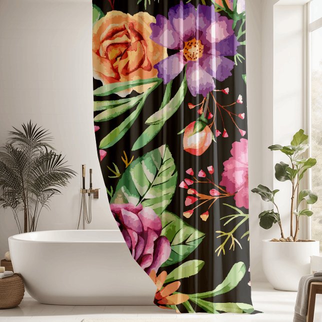 Stunning Purple, Pink Orange Floral Shower Curtain (Creator Uploaded)