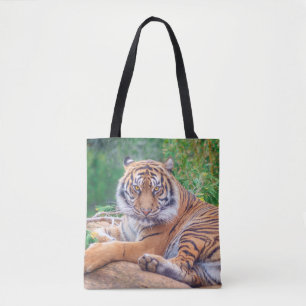 Stunning Reclining Tiger Photograph Tote Bag