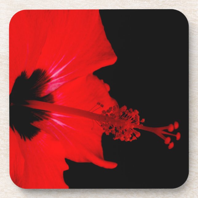 Stunning Red Flower Coaster (Front)