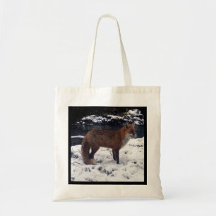Stunning Red Fox Vixen on Snowy River Bank Art Tote Bag