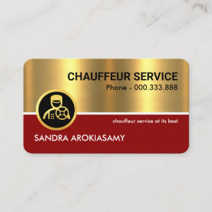 Stunning Red Gold Line Chauffeur Business Card