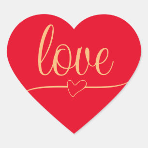 Stunning red heart custom heart sticker
