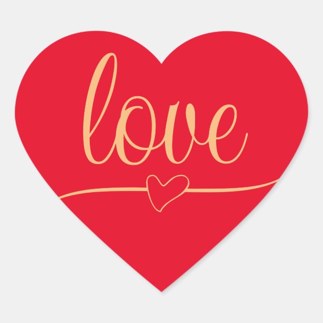 Stunning red heart custom sticker (Front)