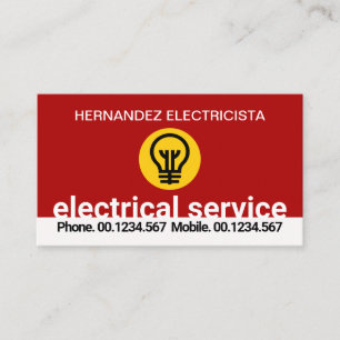 Stunning Red Layers Electrical Works Business Card