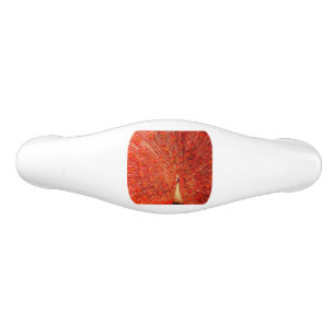 Stunning Red Peacock, Ceramic Drawer Pull