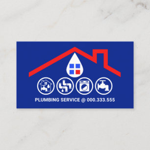 Stunning Red Roof Frame Handyman Tools Business Card