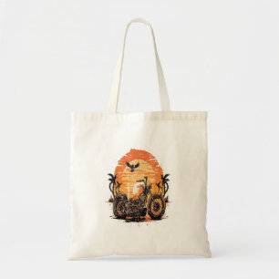 Stunning Retro Vintage Motorcycle Classic Sunset C Tote Bag