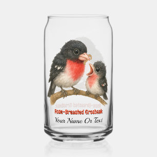 Stunning Rose Breasted Grosbeak Can Glass