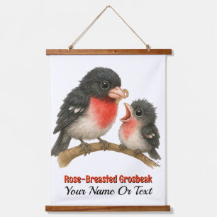 Stunning Rose Breasted Grosbeak Hanging Tapestry