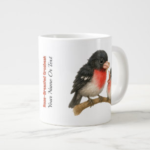 Stunning Rose Breasted Grosbeak Large Coffee Mug