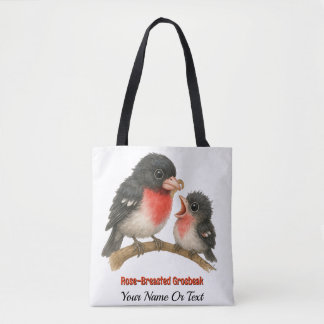 Stunning Rose Breasted Grosbeak Tote Bag