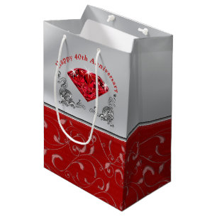 Stunning Ruby 40th Anniversary Gift Bags