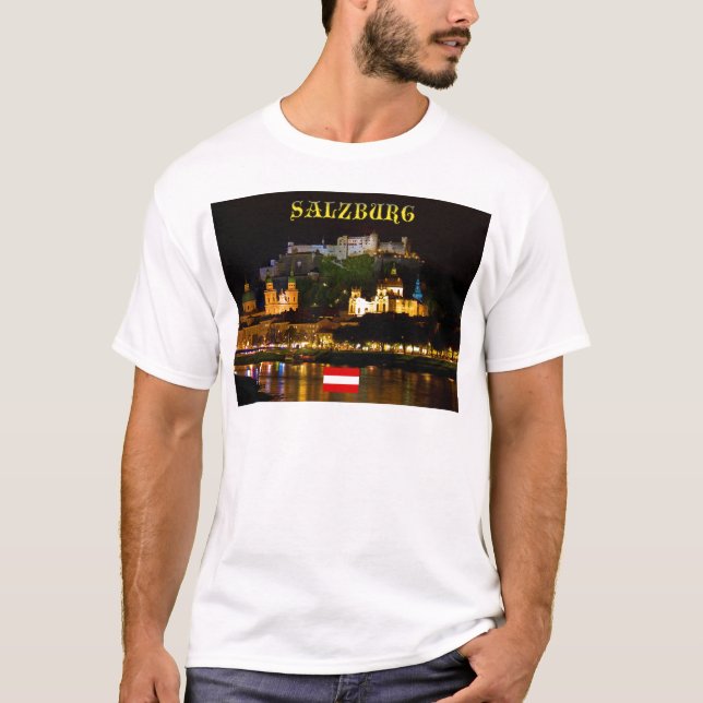 Stunning! Salzburg Austria with flag T-Shirt (Front)