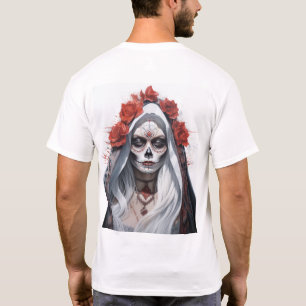 Stunning Santa Muerte Portrait Dia de los Muertos T-Shirt