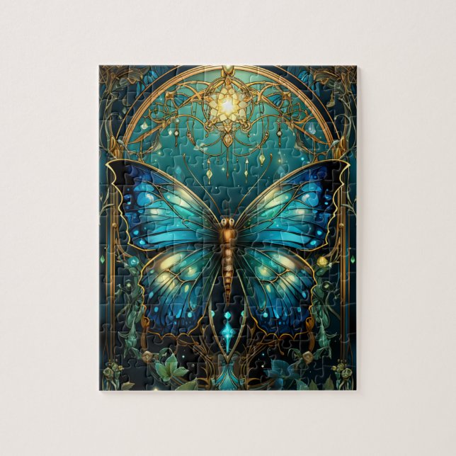 Stunning Sapphire Blue Butterfly Jigsaw Puzzle (Vertical)