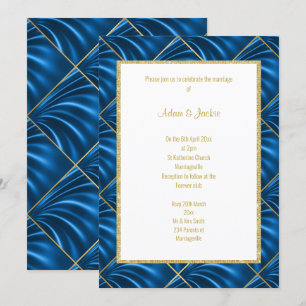 STUNNING SATIN METALLIC WEDDING 2 INVITATION