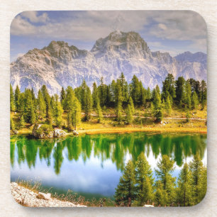 Stunning Scenic View of Dolomite Mountains Italy Coaster