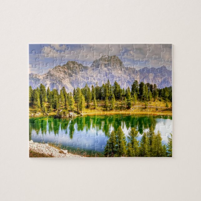 Stunning Scenic View of Dolomite Mountains Italy Jigsaw Puzzle (Horizontal)