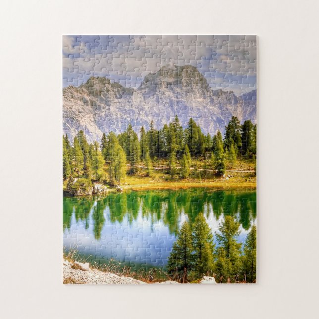 Stunning Scenic View of Dolomite Mountains Italy Jigsaw Puzzle (Vertical)