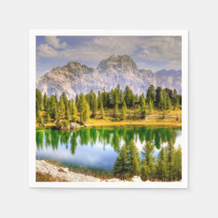 Stunning Scenic View of Dolomite Mountains Italy Napkin