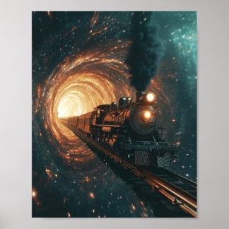 Stunning Sci-Fi Steampunk Train Poster Time-Travel