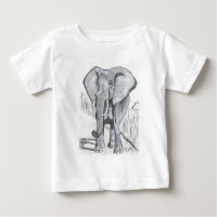 Stunning shades of grey hand drawn elephant design