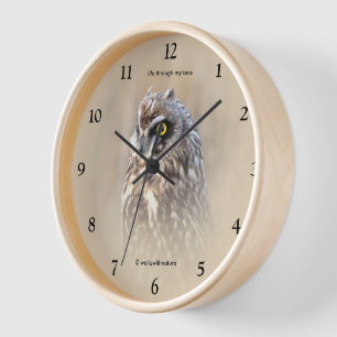 Stunning Short-Eared Owl in Marshes Clock