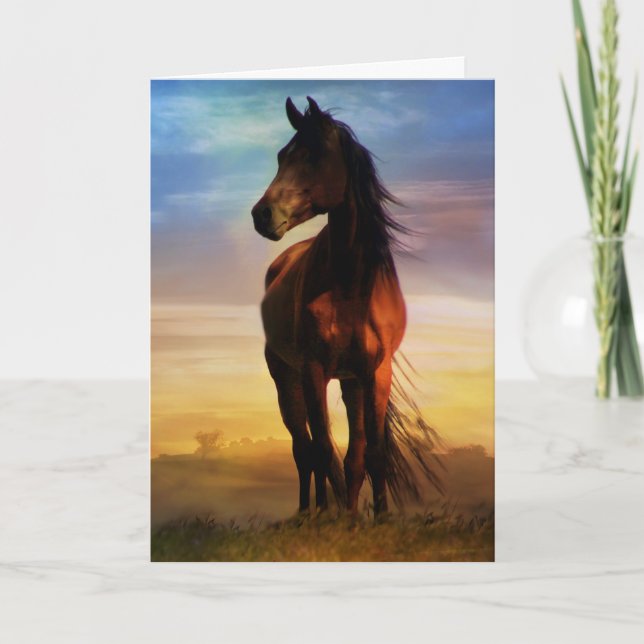 Stunning Silhouette Equine Sympathy Card (Front)