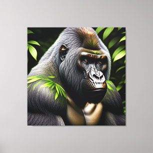 Stunning Silver Back Gorilla - Jungle King Canvas Print