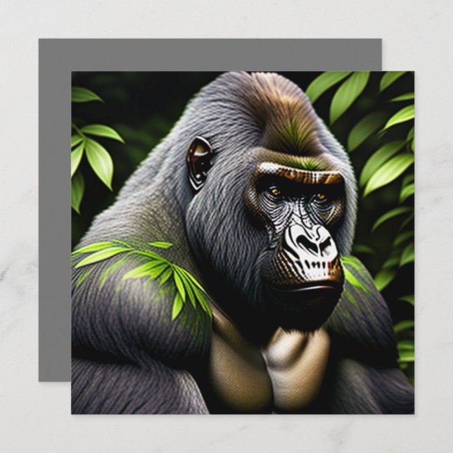 Stunning Silver Back Gorilla - Jungle King Card (Front/Back)