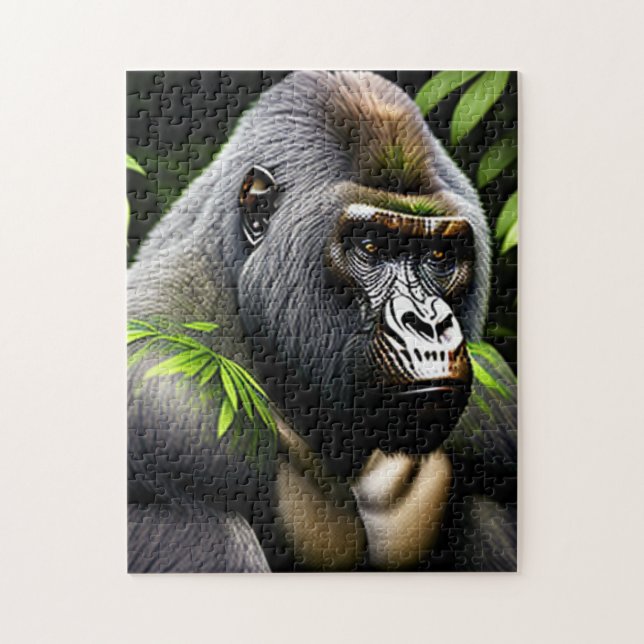 Stunning Silver Back Gorilla - Jungle King Jigsaw Puzzle (Vertical)