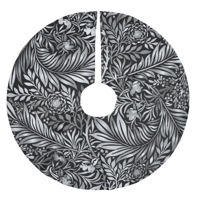 Stunning Silver Fern Brushed Polyester Tree Skirt (Front)