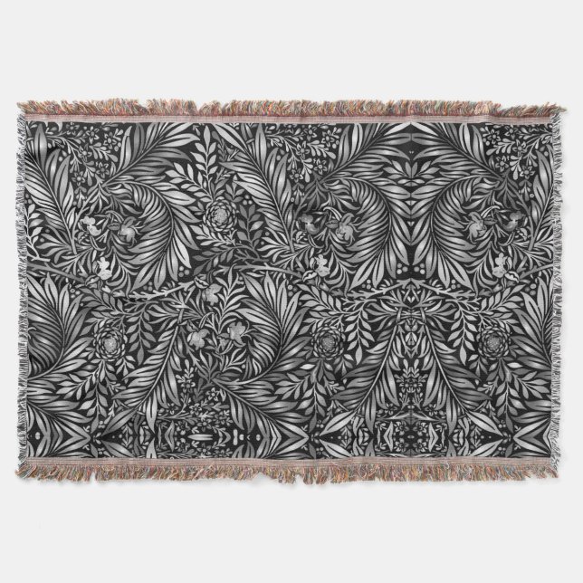 Stunning Silver Fern Throw Blanket (Front)