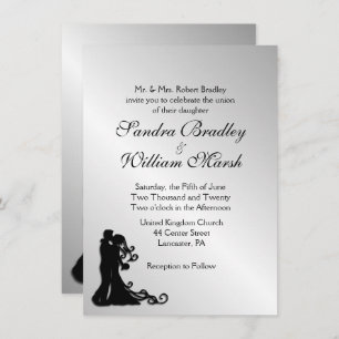 Stunning Silver Wedding Invitation