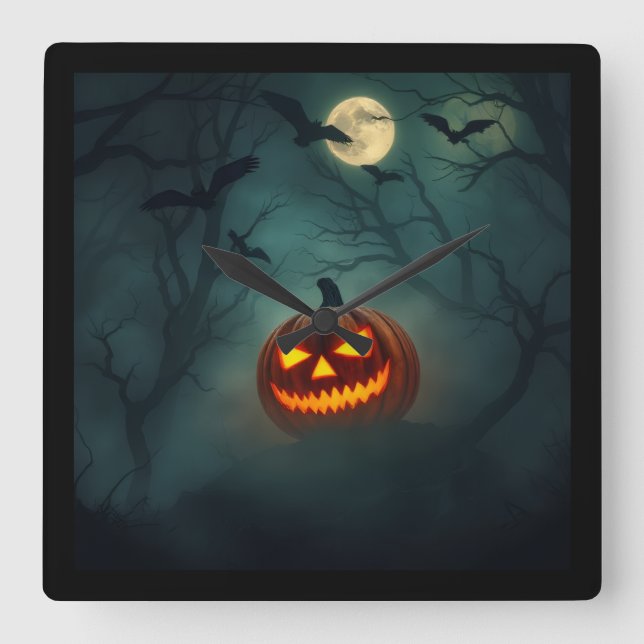 Stunning Sinister – Ultimate Haunted Design Square Wall Clock (Front)