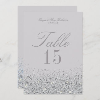 Stunning Sliver Glitter Wedding Table Number Cards