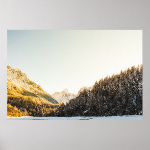 Stunning snowy autumn day poster