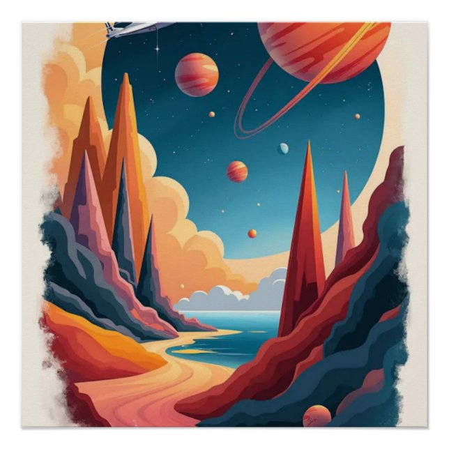 Stunning Space Poster theme with landscape  (Front)
