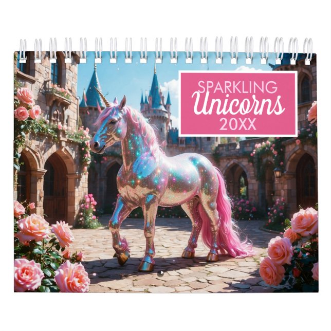 Stunning Sparkling Unicorns Calendar (Cover)