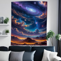 Stunning Spiral Galaxy Space Alien Planet Sky Art